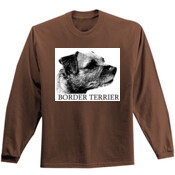 Border Terrier Drawing - Long-sleeve T-Shirt