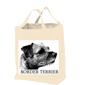 Border Terrier Drawing - Grocery Tote